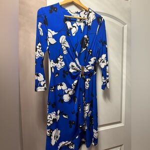 Calvin Klein Blue and Black Patterned dress